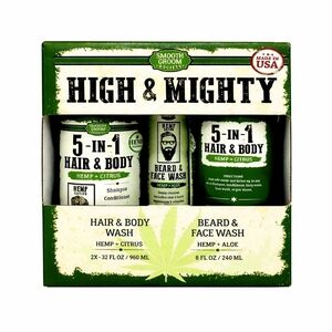 NIB Smooth Groom Society High & Mighty Hemp + Citrus 3-Piece Grooming Set
